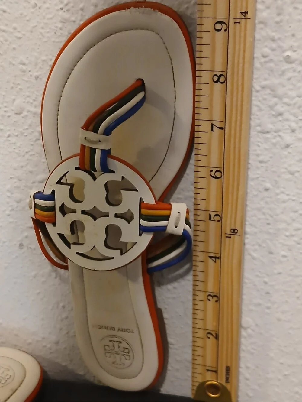 Tory Burch Miller Multicolor Logo Thong Sandals Estimated Size 6